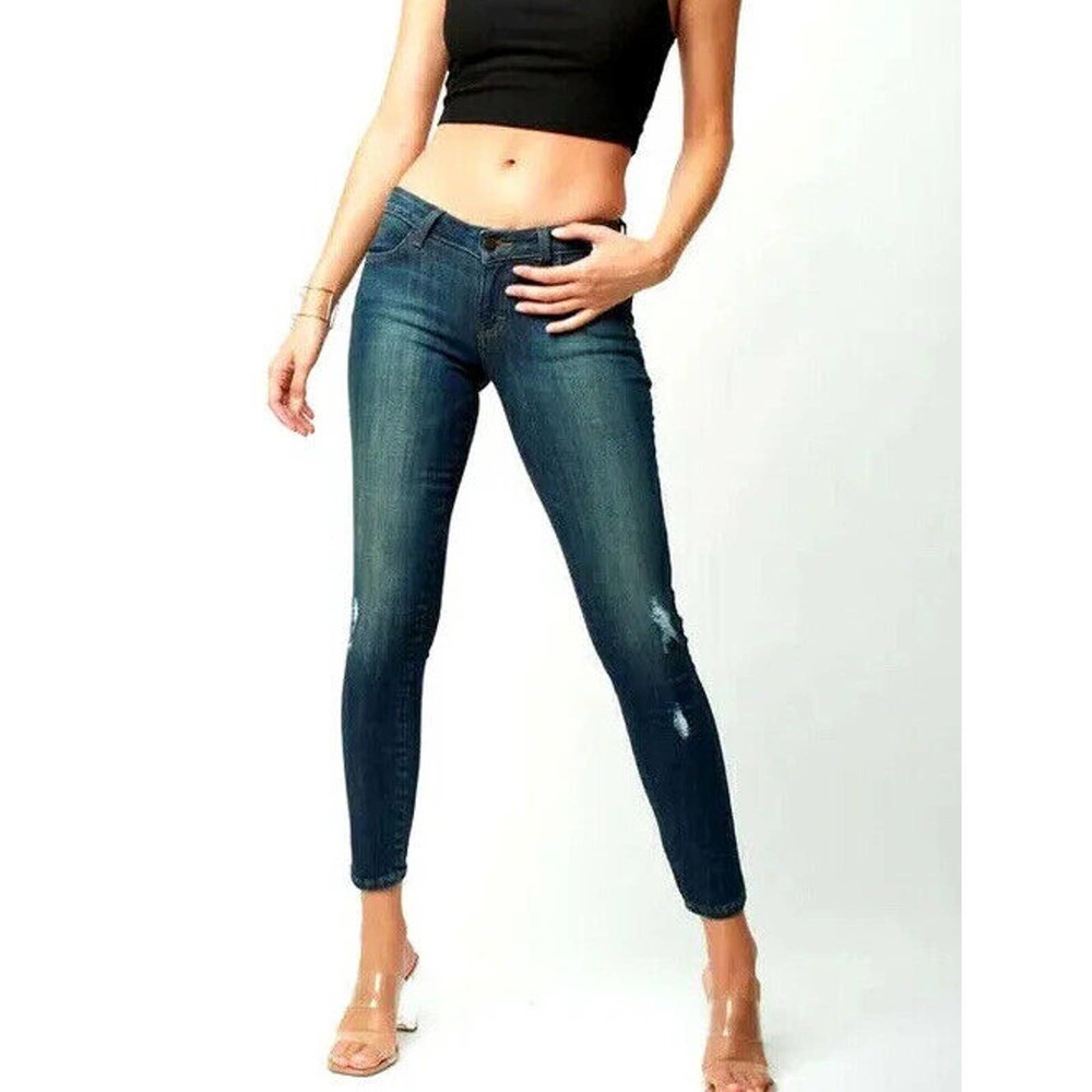 Women's Blue Ankle Cropped Jeans